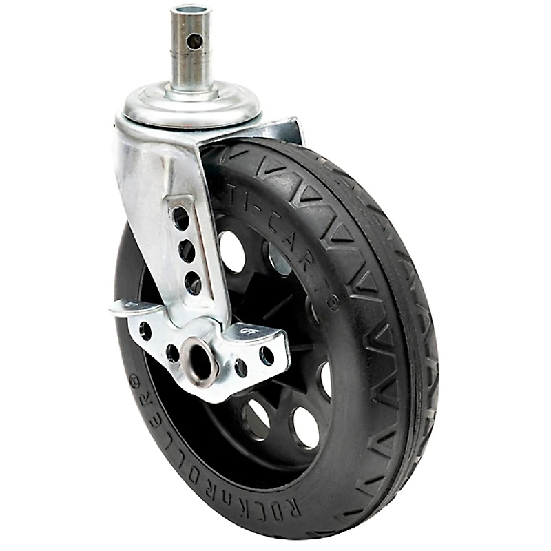 RockNRoller RCSTR8X2BK 8"x2" R-Trac Caster With Brake for R12 Carts, Black Hub 2-Pack