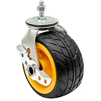 RockNRoller RCSTR6X3 6"x3" Ground Glider Wide Caster With Brake Upgrade for R14 Carts 2-Pack