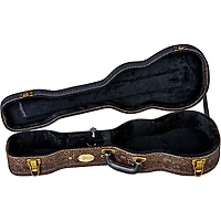Luna Tooled Leather Baritone Ukulele Hard Case Brown