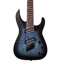 Jackson X Series Soloist Arch Top SLATX7Q MS 7-String Multi-Scale Electric Guitar Transparent Blue Burst