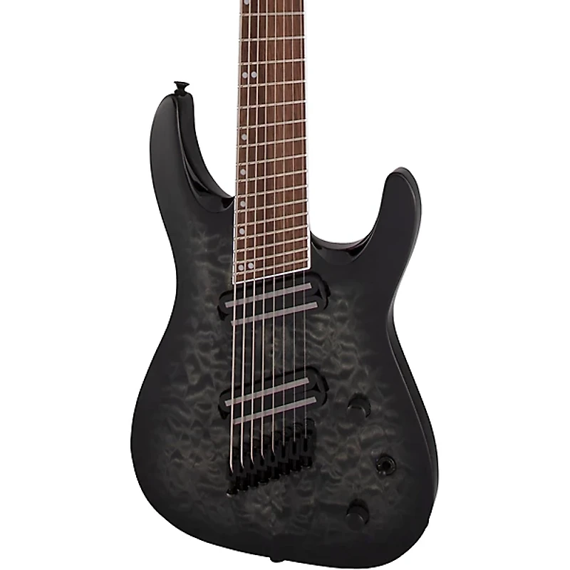 Jackson X Series Soloist Arch Top SLATX8Q MS 8-String Multi-Scale Electric Guitar Transparent Black Burst