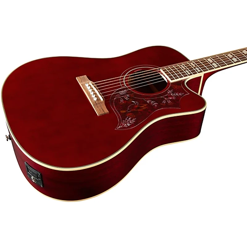 Epiphone Hummingbird EC Studio Limited-Edition Guitar Center-Exclusive Acoustic-Electric Guitar Wine Red
