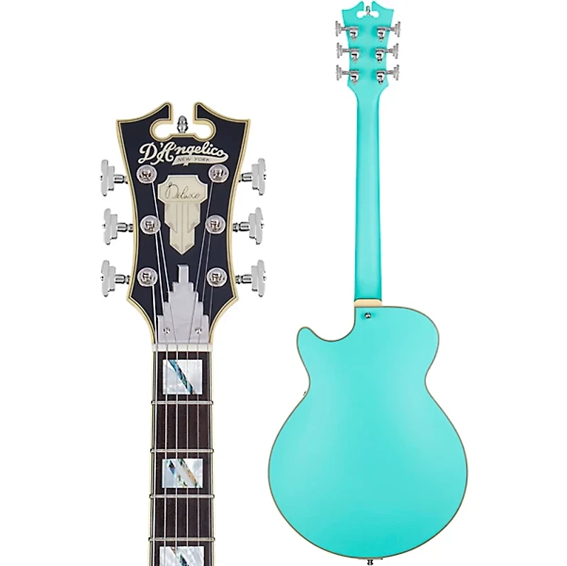 D'Angelico Deluxe SS Semi-Hollow Electric Guitar With D'Angelico Shield Tremolo Matte Surf Green