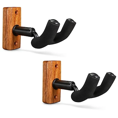 Proline GH5MH Solid Wood Guitar Wall Hanger 2-Pack - Mahogany