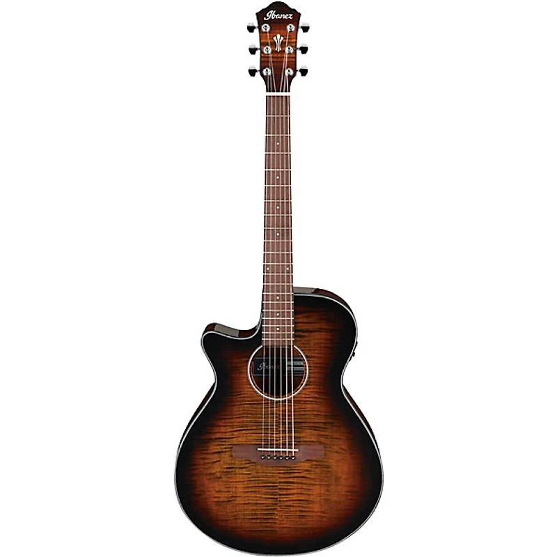 Ibanez AEG70L AEG Left-Handed Grand Concert Acoustic-Electric Guitar Tiger Burst High Gloss