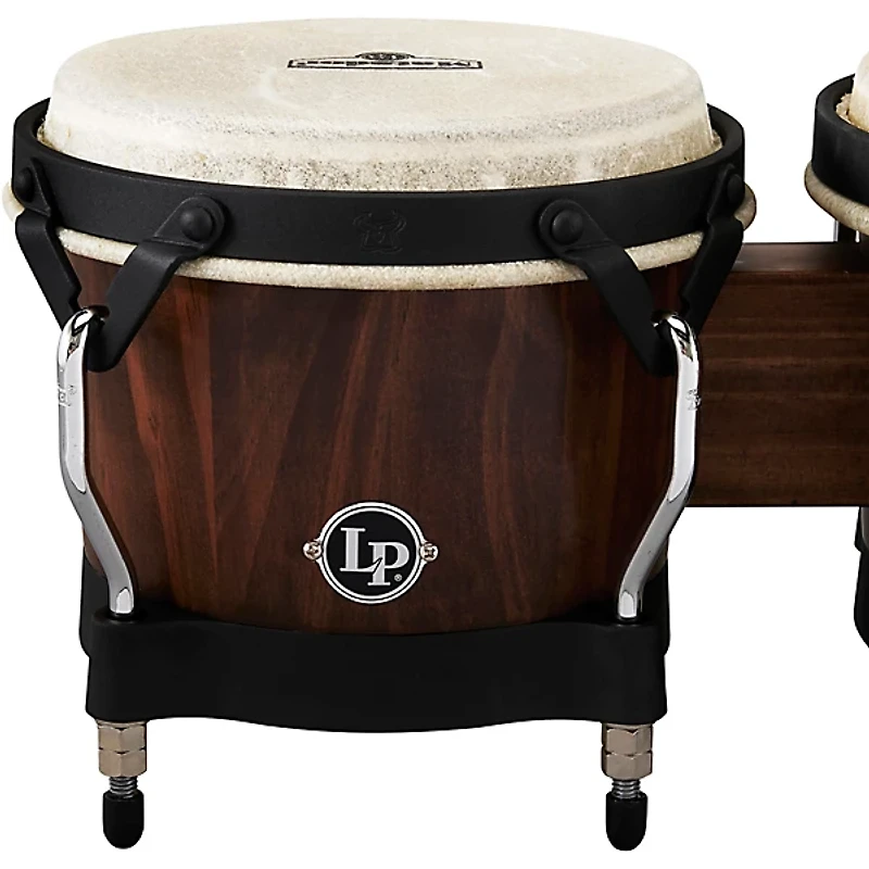 LP Matador Pine Whiskey Barrel Bongos, with Black Hardware