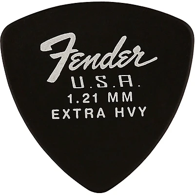 Fender 346 Dura-Tone Delrin Pick (12-Pack), Black 1.21 mm 12 Pack