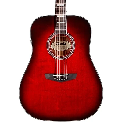 D'Angelico Premier Series Lexington Dreadnought Acoustic-Electric Guitar Trans Black Cherry Burst