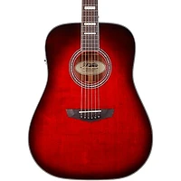 D'Angelico Premier Series Lexington Dreadnought Acoustic-Electric Guitar Trans Black Cherry Burst