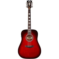D'Angelico Premier Series Lexington Dreadnought Acoustic-Electric Guitar Trans Black Cherry Burst