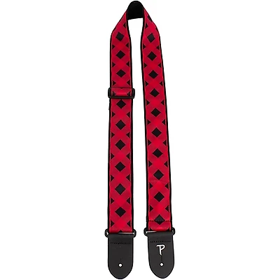 Perri's 2" Jacquard Guitar Strap Red and Black 39 to 58 in.