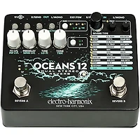 Electro-Harmonix Oceans 12 Dual-Stereo Reverb Effects Pedal Black