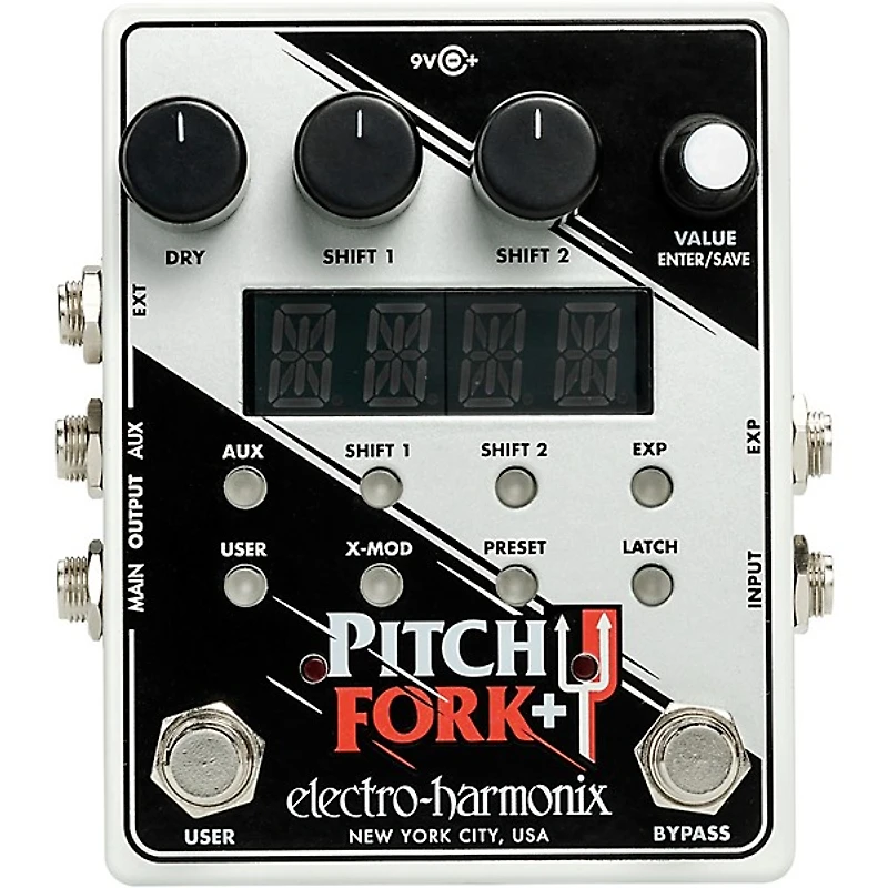 Electro-Harmonix Pitch Fork+ Polyphonic Pitch Shifter Guitar Effects Pedal White