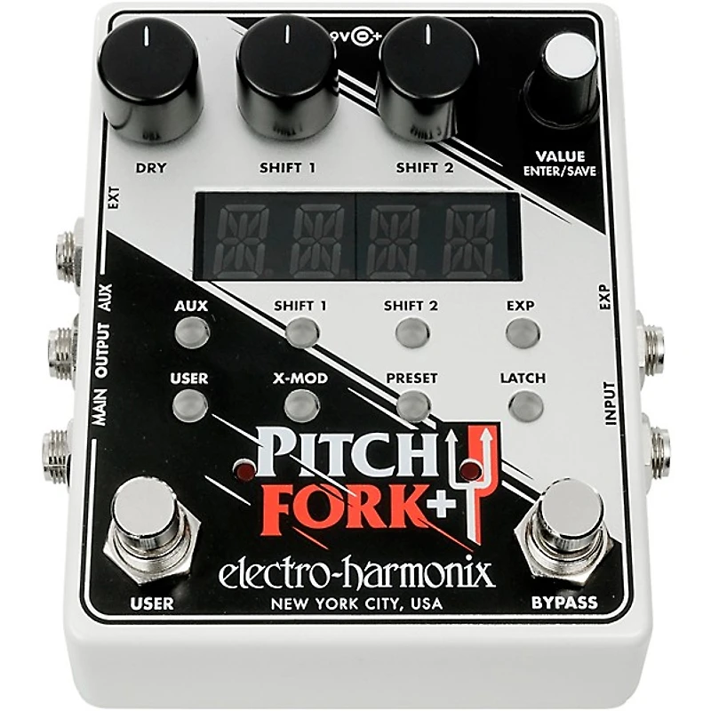 Electro-Harmonix Pitch Fork+ Polyphonic Pitch Shifter Guitar Effects Pedal White