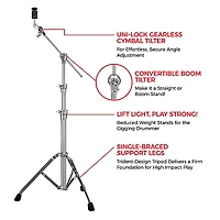 Pearl 930 Series Single Braced Boom Cymbal Stand Chrome