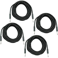 Musician's Gear Braided Instrument Cable 1/4" 4-Pack - 20 ft. Black