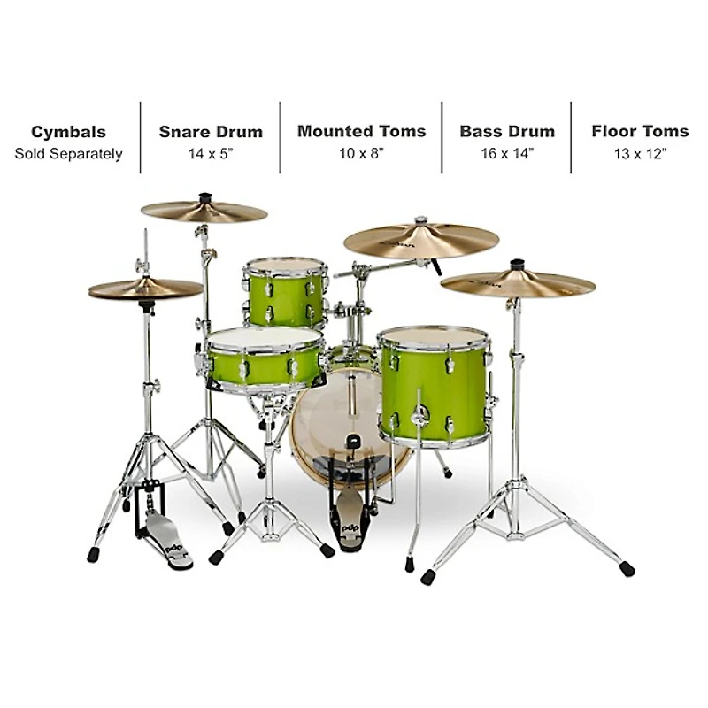 PDP by DW New Yorker 4-Piece Shell Pack With 16" Bass Drum