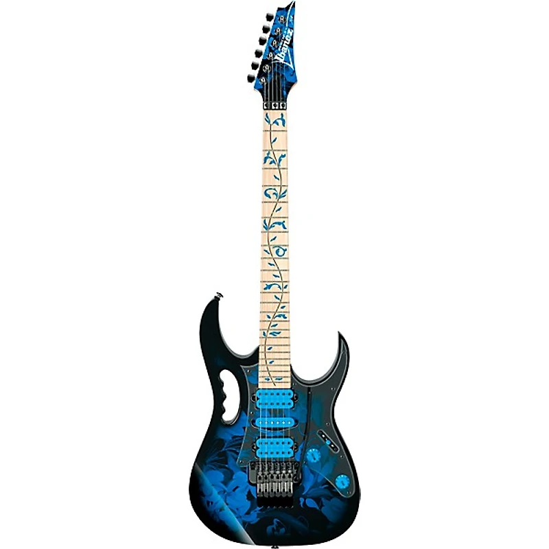 Ibanez JEM77P Steve Vai Signature JEM Premium Series Electric Guitar Blue Floral Pattern