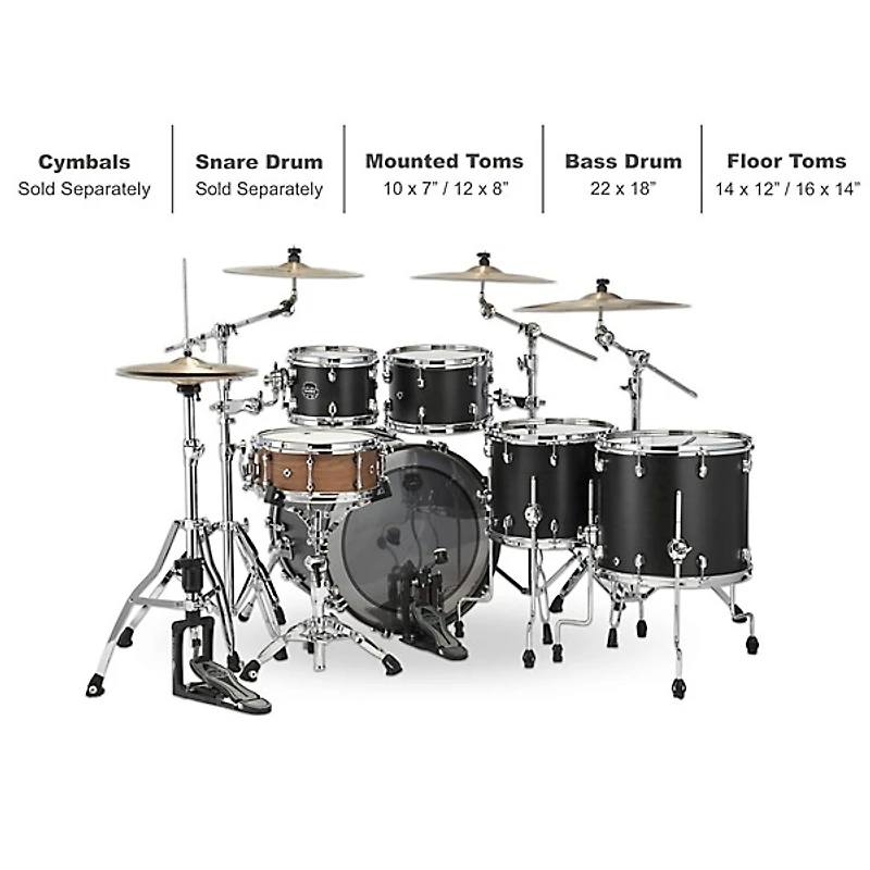 Mapex Saturn Studioease 5-Piece Shell Pack With 22" Bass Drum