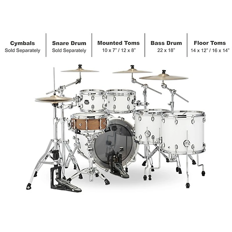 Mapex Saturn Studioease 5-Piece Shell Pack With 22" Bass Drum
