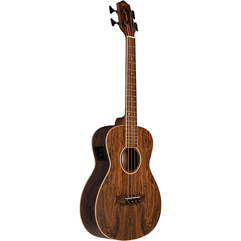Lanikai Figured Bocote Bass Ukulele Electric with Fishman Classica II Pickup and Tuner Natural