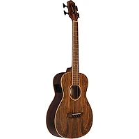Lanikai Figured Bocote Bass Ukulele Electric with Fishman Classica II Pickup and Tuner Natural