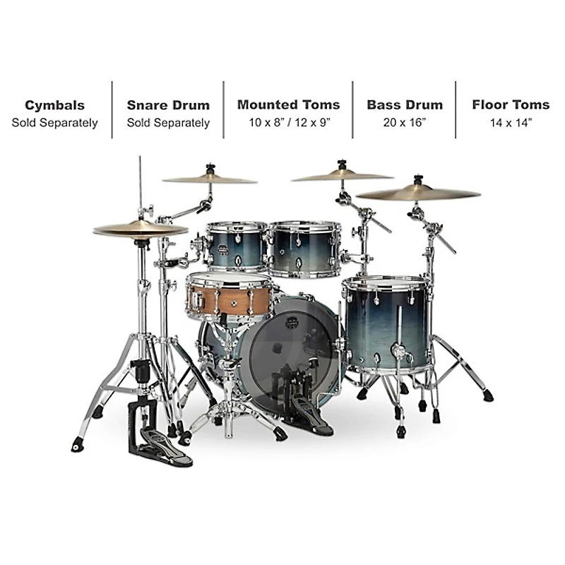 Mapex Saturn Fusion 4-Piece Shell Pack With 20" Bass Drum