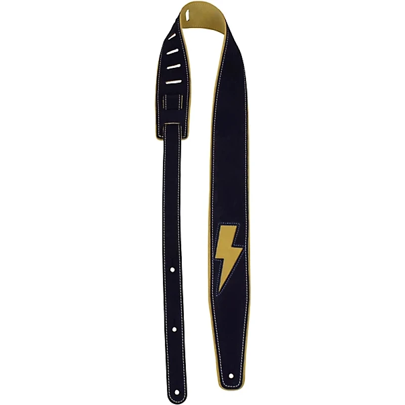 Perri's 2.5" Suede with Mini Bolt Guitar Strap - Navy/Yellow Navy/Yellow 41 to 56 in.