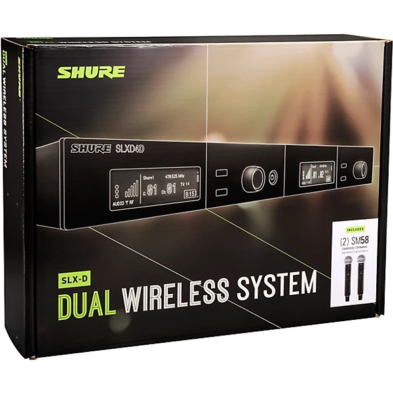 Shure SLXD24D/SM58 Dual-Channel Wireless Vocal Microphone System With SM58 Band H55