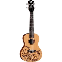 Luna Tattoo Spruce Concert Ukulele Satin Natural