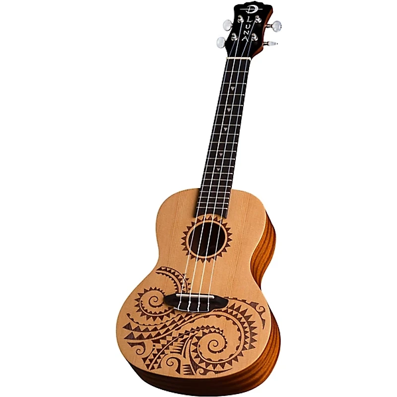 Luna Tattoo Spruce Concert Ukulele Satin Natural