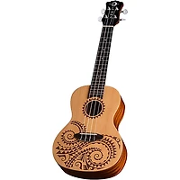 Luna Tattoo Spruce Concert Ukulele Satin Natural