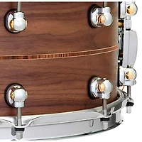 Pearl Music City Custom Solid Shell Snare Walnut with Kingwood Center Inlay