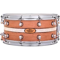 Pearl Music City Custom Solid Shell Snare Cherry with DuoBand Ebony Marine Inlay 14 x 6.5 in.