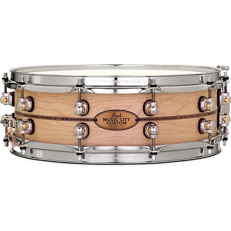 Pearl Music City Custom Solid Shell Snare Maple with Kingwood Center Inlay 14 x 5 in.