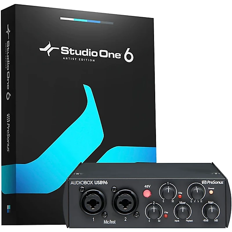 PreSonus AudioBox USB 96 25th Anniversary Edition Audio Interface With Studio One Artist 6 Software Black