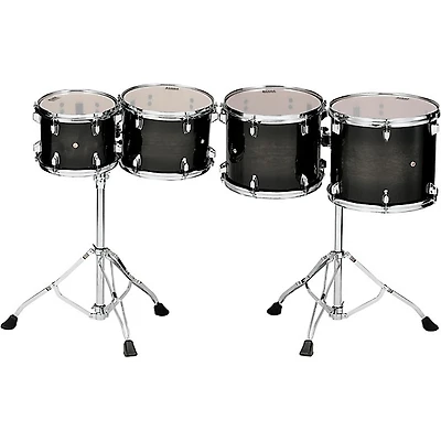 TAMA Mid-Pitched Concert Tom Set With Stands (Double-headed) 10, 12, 13, 14 in. Transparent Black Burst