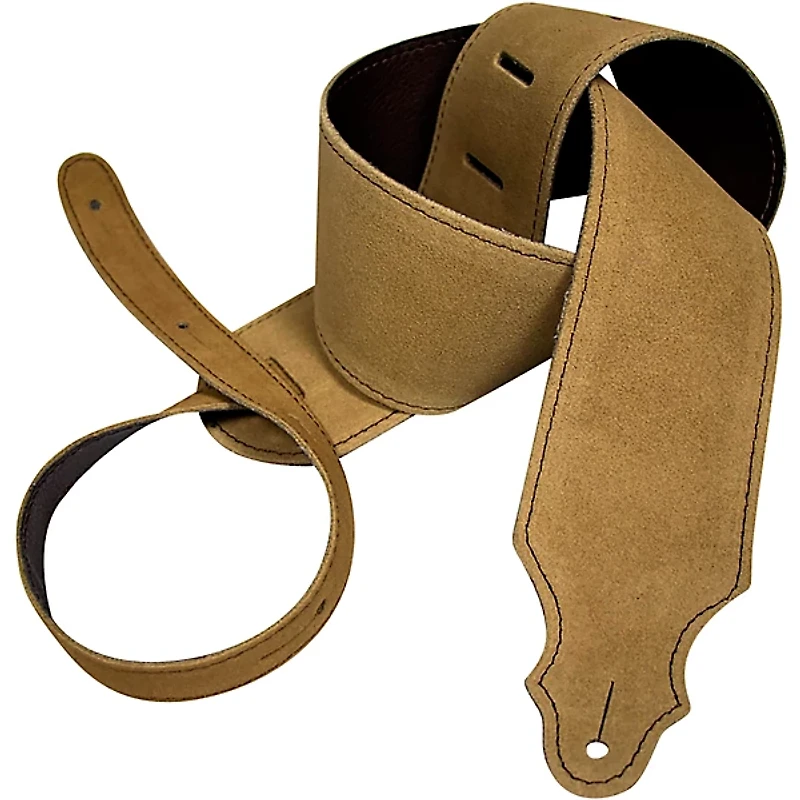 Franklin Strap 3" Purist Suede Guitar Strap Honey with Brown Stitching