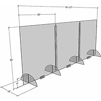 VICTORY DISPLAY Three Panel COVID19 Desktop Guard with Hinges