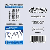 Martin Authentic Acoustic SP Guitar Strings, Medium (MA550) Value 3-Pack (13-56) Medium (13-56)