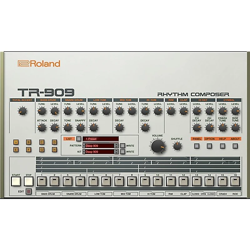 Roland Cloud Cloud TR-909 Software Rhythm Composer (Download)