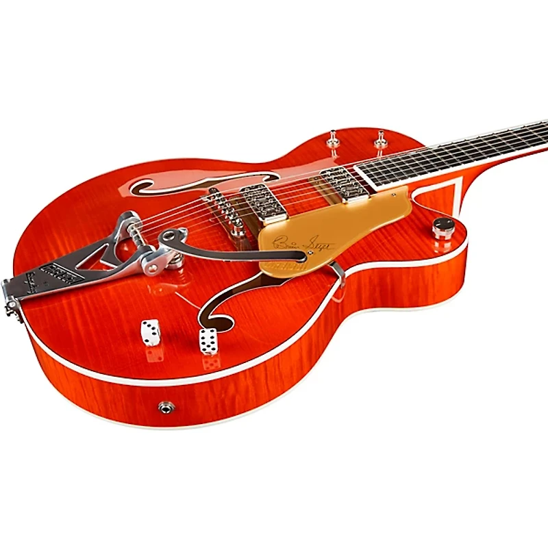 Gretsch Guitars G6120TFM-BSNV Brian Setzer Signature Nashville With Bigsby and Flame Maple Orange Stain