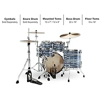 TAMA Starclassic Maple 4-Piece Shell Pack With Chrome Hardware and 22" Bass Drum Blue & White Oyster