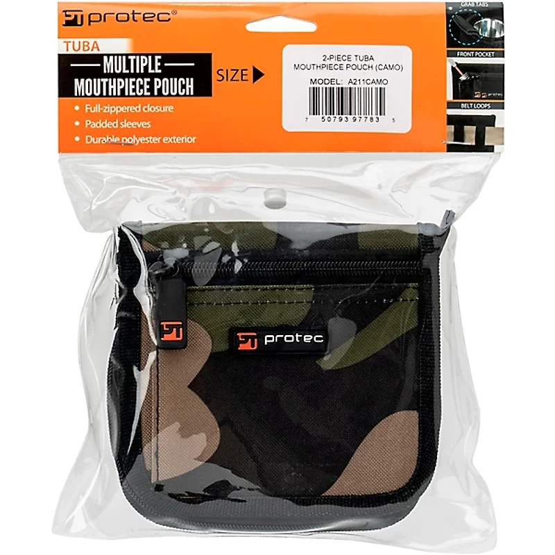 Protec Tuba Mouthpiece Pouch With Zipper Closure (2-Piece)