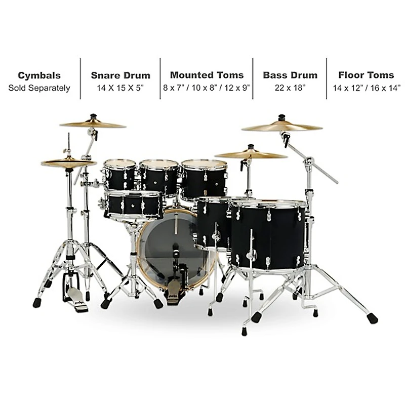 PDP by DW Concept Maple 7-Piece Shell Pack With Chrome Hardware