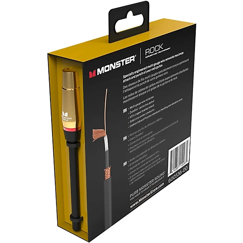 Monster Cable Prolink Rock Pro Audio Instrument Cable, Right Angle to Right Angle 8 in. Black