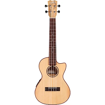 Cordoba 24T-CE Spruce Spalted Maple Cutaway Tenor Acoustic-Electric Ukulele Natural