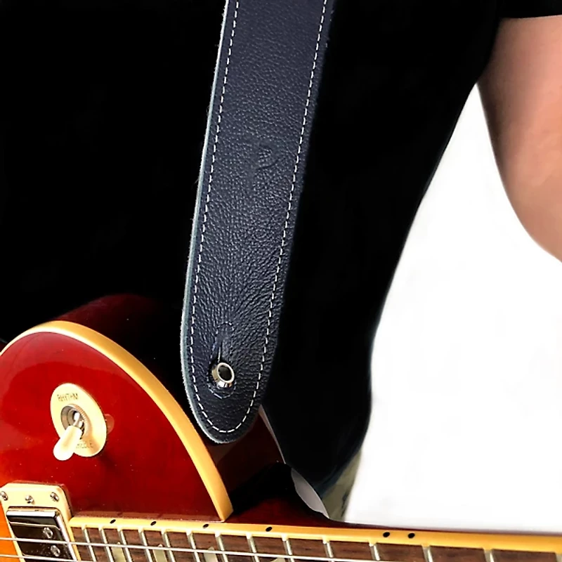 Perri's Leather Guitar Strap Navy Blue 2 in.