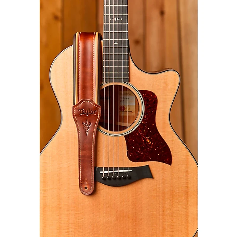 Taylor Taylor Century 2.5" Leather Guitar Strap Black/Brown 2.5 in.