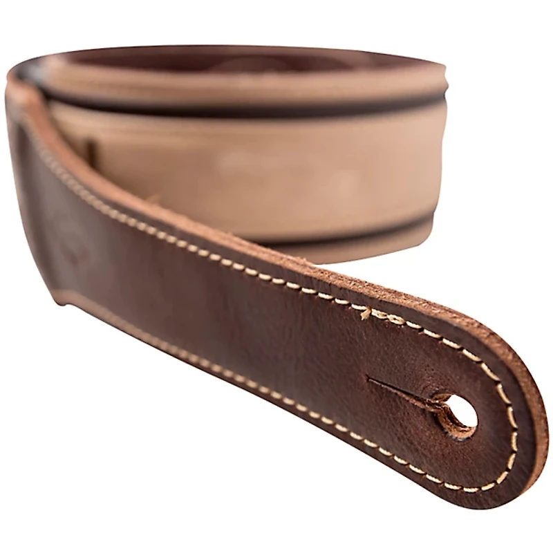 Taylor Reflections Leather Guitar Strap - Spruce Brown and Tan 2.5 in.